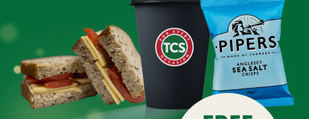 Free Meal Deal - Sandwich + Hot or cold drink + bag of crisps