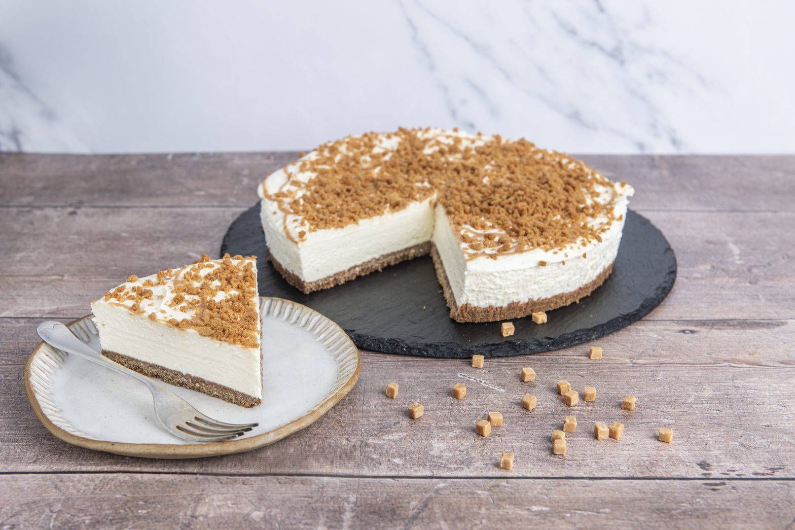 Continental caramel crunch cheesecake