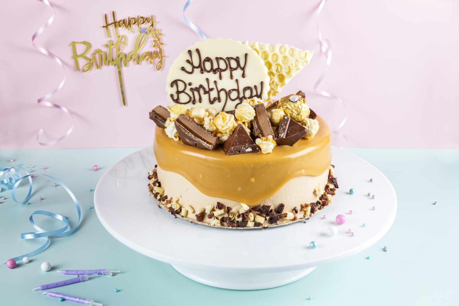 caramel popcorn party cake