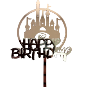 Pink Castle - Happy Birthday Cake Topper